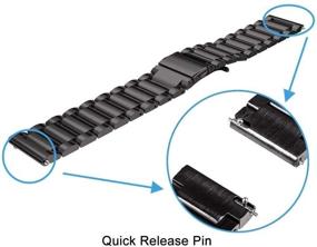 img 1 attached to 🕶️ Enhance Your Veryfitpro Smart Watch with FitTurn Quick Release Classic Stainless Steel Metal WatchBand (Black)