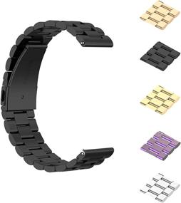 img 4 attached to 🕶️ Enhance Your Veryfitpro Smart Watch with FitTurn Quick Release Classic Stainless Steel Metal WatchBand (Black)