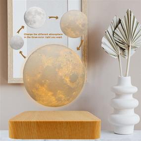 img 3 attached to 🌝 Плавающая луна, Лампа Levitating Moon Light от RUIXINDA, 3D печать ночного света для декора дома и офиса, уникальный подарок на день рождения и Рождество, декоративная лампа для спальни.