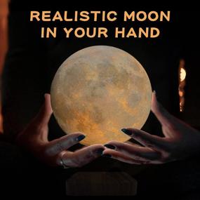 img 1 attached to 🌝 Плавающая луна, Лампа Levitating Moon Light от RUIXINDA, 3D печать ночного света для декора дома и офиса, уникальный подарок на день рождения и Рождество, декоративная лампа для спальни.