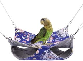img 4 attached to 🐦 Cozy Double Hammock Bird Nest Hut Bed - Ideal for Pet Parrot, Budgie, Cockatiel, Conure, Cockatoo, African Grey, Amazon, Lovebird, Finch, Hamster, Rat, Gerbil, Chinchilla, Guinea Pig, Ferret, Squirrel - Cage Perch Toy
