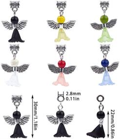 img 3 attached to 👰 SUNNYCLUE 30Pcs Angel Charms Wedding Dress Wings Acrylic Beads Gemstone Healing Chakra Pendants for Jewelry Making and Crafting - Mixed Color Bulk Pack