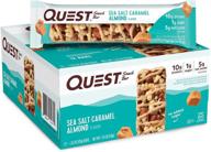 палочка для перекуса quest nutrition sea salt caramel almond: высокое содержание белка, низкое содержание углеводов, без глютена, дружественное кето - упаковка из 12 штук логотип