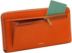 img 2 attached to 👜 Fossil Logan Around Clutch Brown: Stylish Women's Handbags & Wallets with Wristlet Functionality