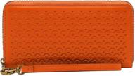 👜 fossil logan around clutch brown: stylish women's handbags & wallets with wristlet functionality logo