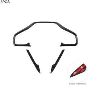 img 3 attached to 🚗 Thenice ABS Carbon Fiber Grain Steering Wheel Cover Trims Sticker for Honda Civic Sedan Hatchback Coupe Type R - Fits 10th Gen Civic (2021-2016)