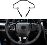 🚗 thenice abs carbon fiber grain steering wheel cover trims sticker for honda civic sedan hatchback coupe type r - fits 10th gen civic (2021-2016) logo
