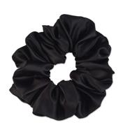 🖤 washable black nylon silk-like scrunci original scrunchie - jumbo size: perfect for wrist-to-hair versatility, 1 count logo