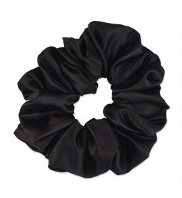 img 4 attached to 🖤 Washable Black Nylon Silk-Like Scrunci Original Scrunchie - Jumbo Size: Perfect for Wrist-to-Hair Versatility, 1 Count