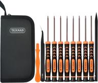 🔧 набор отверток torx teckman 11 в 1: t3-t10 security torx, магнитный точечный ремонтный набор для xbox, ps4, macbook, компьютера, дверного звонка ring и ножа. логотип