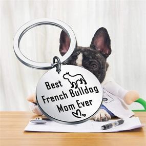 img 1 attached to BEKECH French Bulldog Keychain Frenchie