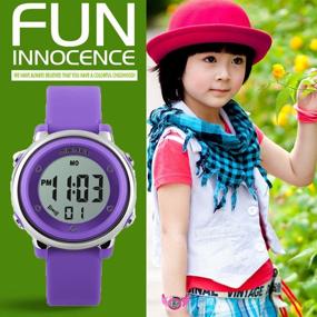 img 3 attached to 👧 Kids Watches IWOCH, LED Digital Sports Waterproof Digital Watch for Girls and Boys Ages 4-5 5-7