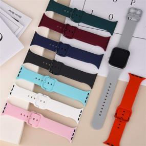 img 3 attached to 🍎 [10 Pack] Soft Silicone Apple Watch Bands 38mm 40mm - Compatible with Series 6 5 4 3 2 1 & SE - Adjustable Buckle - Women Men Wristbands - (10 Pack A, Small)