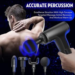 img 3 attached to 🔋 Premium Handheld Massage Gun: Portable & Rechargeable Body Massager for Deep Muscle Relief, 6-Speed Cordless Device with 4 Attachments, Super Quiet