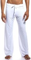 🩳 comfortable k-men mens ice silk long yoga pant with low rise, elastic drawstring for sleep bottom logo