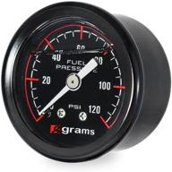 🔍 grams performance g2-99-1200 fuel pressure gauge - 120psi black face: a reliable and stylish instrument for accurate fuel monitoring logo