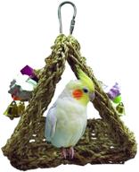 🐦 hamiledyi seagrass bird tent with chew toy bell - foraging climbing mat toy for cockatiel parrot parakeet lovebird conure budgies - parrot hammock logo