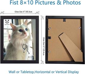 img 2 attached to LION KITTY 8x10 Picture Frame Set of 2, Display Pictures 5×7 with Mat or 8×10 Without Mat, 🖼️ Solid Wood HD Plexiglass Photo Frames for Wall Gallery or Tabletop Decor, Horizontal & Vertical Formats, Minimalist Black Frame Design