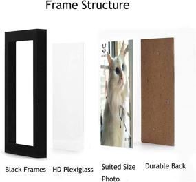 img 3 attached to LION KITTY 8x10 Picture Frame Set of 2, Display Pictures 5×7 with Mat or 8×10 Without Mat, 🖼️ Solid Wood HD Plexiglass Photo Frames for Wall Gallery or Tabletop Decor, Horizontal & Vertical Formats, Minimalist Black Frame Design