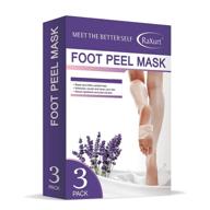 👣 raxurt foot peel exfoliating mask 3 pack: say goodbye to rough, cracked heels and dead skin! logo