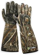 🧤 tidewe decoy gloves - waterproof insulated 5mm neoprene men's hunting gloves with silicone textured surface, elbow length waterfowl realtree max5 camo duck decoy gloves logo