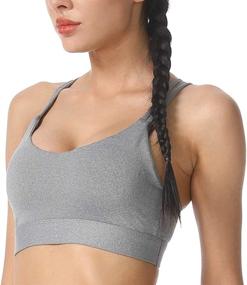 img 2 attached to Rocorose Women's Mesh Strappy Sports Bra - 🏋️ Light Support, Crisscross Back, Wirefree Yoga Bra with Removable Cups