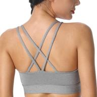 rocorose women's mesh strappy sports bra - 🏋️ light support, crisscross back, wirefree yoga bra with removable cups логотип