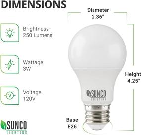 img 3 attached to 💡 Sunco Lighting 16 Pack Dimmable A19 LED Bulb - 3W Equivalent to 25W