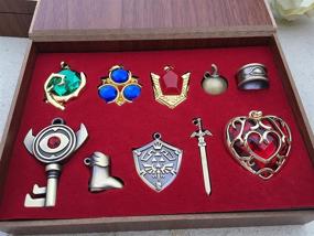 img 3 attached to The Ultimate Collection Series: Legend of Zelda Twilight Princess, Hylian Shield & Master Sword Keychain, Necklace & Jewelry Sets
