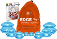 🔵 expert's choice: lure edge cupping therapy sets - 8 silicone cups for professional cupping, blue flex cups logo