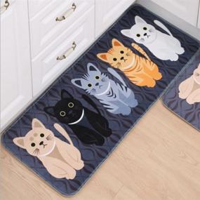 img 2 attached to 🐱 Gydthdeix Rectangle Cartoon Lovely Cats Kitty Pattern Mat Rug: A Charming Home Decoration Essential!