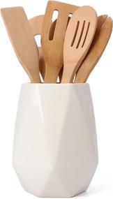 img 3 attached to 🍴 Milltown Merchants Ceramic Utensil Holder - Stylish Kitchen Caddy for Utensil Storage