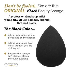 img 3 attached to 💄 Aesthetica Latex Free and Vegan Beauty Makeup Sponge Blender - Ideal for Powder, Cream, or Liquid Application - Single Piece Cosmetic Sponge