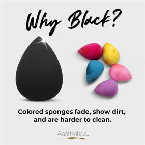 img 2 attached to 💄 Aesthetica Latex Free and Vegan Beauty Makeup Sponge Blender - Ideal for Powder, Cream, or Liquid Application - Single Piece Cosmetic Sponge