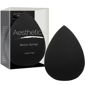 img 4 attached to 💄 Aesthetica Latex Free and Vegan Beauty Makeup Sponge Blender - Ideal for Powder, Cream, or Liquid Application - Single Piece Cosmetic Sponge
