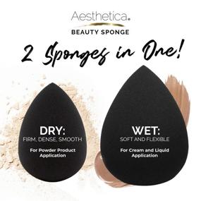 img 1 attached to 💄 Aesthetica Latex Free and Vegan Beauty Makeup Sponge Blender - Ideal for Powder, Cream, or Liquid Application - Single Piece Cosmetic Sponge