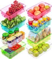 🎁 8-pack fridge, freezer, and pantry organizer bins – eco-friendly clear plastic storage containers with handles for kitchen cabinets, countertops – ideal christmas gifts for women логотип