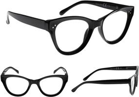 img 3 attached to 👓 Oversized Cateye Reading Glasses 4-Pack for Women - Fashionable Readers Eyeglasses