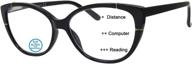 👓 gemma progressive multifocus reading glasses - blue light blocking for women and men, no line multifocal readers (black) +2.50: enhance your vision and combat eye strain logo