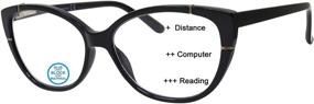 img 4 attached to 👓 Gemma Progressive Multifocus Reading Glasses - Blue Light Blocking for Women and Men, No Line Multifocal Readers (Black) +2.50: Enhance Your Vision and Combat Eye Strain