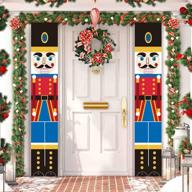 feewell nutcracker christmas decorations: life size soldier porch signs & hanging banners for festive outdoor displays логотип