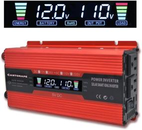 img 4 attached to 🚗 Cantonape 700W/1500W Peak Car Power Inverter DC 12V to 110V AC Converter with LCD Display, Dual AC Outlets, Compact Size, and 2A USB Car Charger - Ideal for Cars, Homes, Laptops