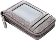 📇 bakun premium leather slim zipper card case: business & credit card holder with clear photo slot logo