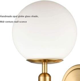 img 1 attached to 🌟 Set of 2 Golden Globe Glass Wall Sconces - EUL Mid-Century Modern Wall Lights for Bedroom Bathroom