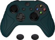 enhance gaming performance with playvital samurai edition racing green anti-slip silicone skin for xbox one x/s controller: protective case with black thumb stick caps logo