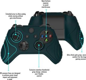 img 2 attached to Enhance Gaming Performance with PlayVital Samurai Edition Racing Green Anti-Slip Silicone Skin for Xbox One X/S Controller: Protective Case with Black Thumb Stick Caps