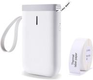 🖨️ wireless bluetooth smart label maker d11 - portable mini cute clear inkless printers with rich templates, symbols, and fonts for home office organization (white) logo