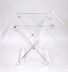 img 3 attached to 🍽️ Modern Chic Acrylic Folding Tray Table - Kitchen and Bar Serving Table - Elegant Clear Design - Curved Top - by Designstyles