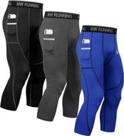 🩲 stay cool and compressed: meethoo men's compression pants with pocket for ultimate workout performance логотип