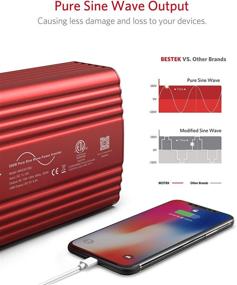 img 3 attached to 🔌 BESTEK 300W Pure Sine Wave Inverter: DC 12V to AC 110V Car Power Converter with Dual USB Ports, 2 AC Outlets, ETL Listed